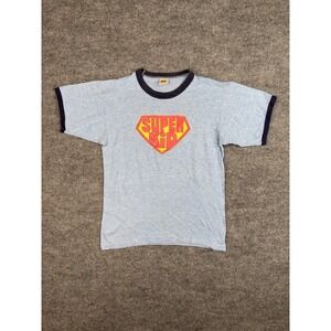 Vintage Russell Athletic Super Kid Ringer‎ T-Shirt Made USA Blue Small
